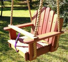 Sun Burst Sapele Kids Seat Swing