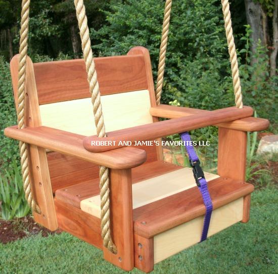 Premium Kids Cherry Maple Seat Swing