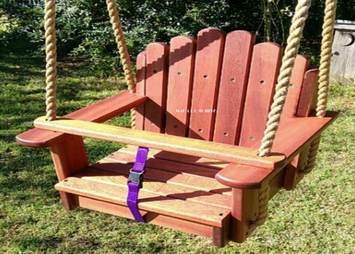 Sun Burst Sapele Kids Seat Swing